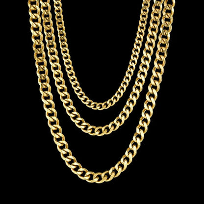 Simple Stainless Steel Chain Necklace Gold Silver Color Metal Chain