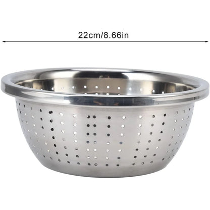 Vegetable Washing Basket, Drain Holes Stainless Steel Colander, Strainer Washing Basket for Drainage Basin, Rice Sieve and Stora