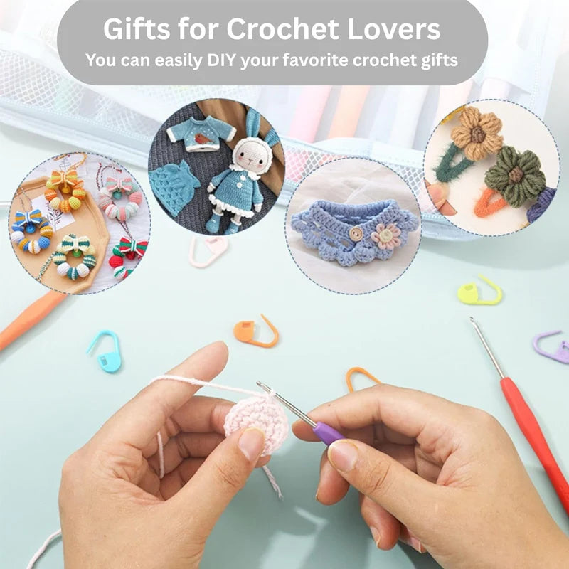 Large Crochet Hooks 2.0~10.0mm Soft Grip Yarn Needle Kits Knitting Needles with Ergonomic Handles