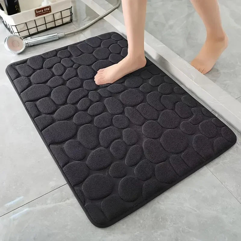 3D Non-Slip Bath Mat Embossed Absorbent Machine Washable Quick Drying