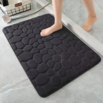 3D Non-Slip Bath Mat Embossed Absorbent Machine Washable Quick Drying