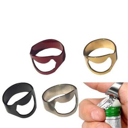 Stainless Steel Ring Bottle Opener Mini Beer Can Openers Finger Bar Tool Gadget
