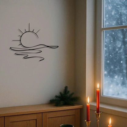 Minimalist Sunrise Metal Wall Art – Modern Abstract Sun Design | Versatile Home Decor fo room| Elegant Gift for Housewarmings