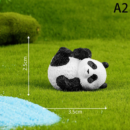 Mini Cute Panda Animals Figurine Animal Model Moss Micro Landscape Home Decor Miniature Fairy Garden Decoration Accessories