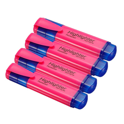 4Pc OR 6Pc Highlighter Fluorescent Pens Broad Tip Writing Marker Pens for Art Drawing Doodling Marking Office Stationery School Supply
