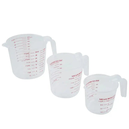 3pcs 1000/500/250ml Baking Liquid Measuring Cups PVC Scale Cup Plastic Measuring Volume Beaker Kitchen Baking Tools
