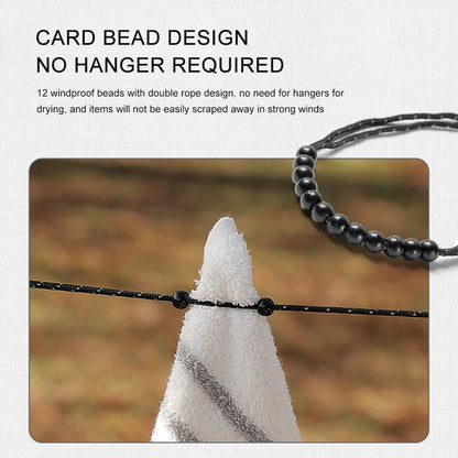 1-10Pcs Outdoor Camping Stretch Clothesline w/ 12 Clips 3M Windproof Elastic Hanging Laundry Clothes Line For Hotel Trip Cruise