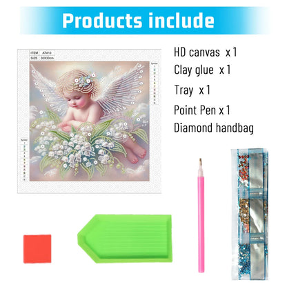 5D DIY Partial Special Shaped Drill Diamond Painting Kit Angel Child Decoration