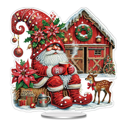 Christmas Special Shaped Desktop Diamond Art Kits Acrylic Diamond Painting Desktop Ornaments Kit for Home Office Desktop Decor