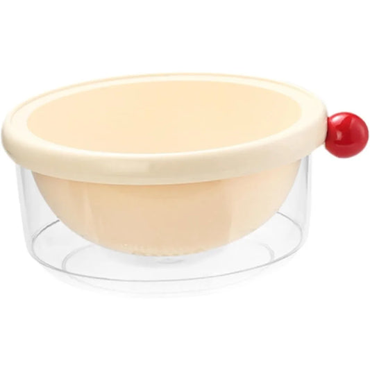 Kitchen Strainer Colander Bowl Drain Bowl Double Layer Home Multifunctional 2 in Colander Set for Food Mixing Salad, White 24x10