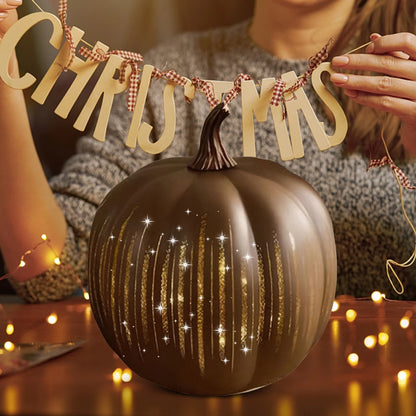 Twinkle Light Pumpkins with Timer Starry Night Pumpkins Glass Halloween Pumpkin Lamp Light for Home Bedroom Bathroom Hallway