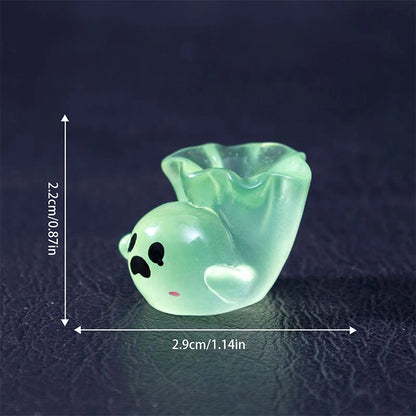 5Pcs Cute Dollhouse Luminous Ghost Doll Miniature Models DIY Accessory Doll House Decor Halloween Ornaments Glow In The Dark Toy