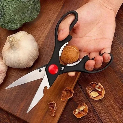MultiFunctional Kitchen Scissors with Stainless Steel Blades and Ergonomic Grip for Cutting Meat and Vegetables Opening Bottles