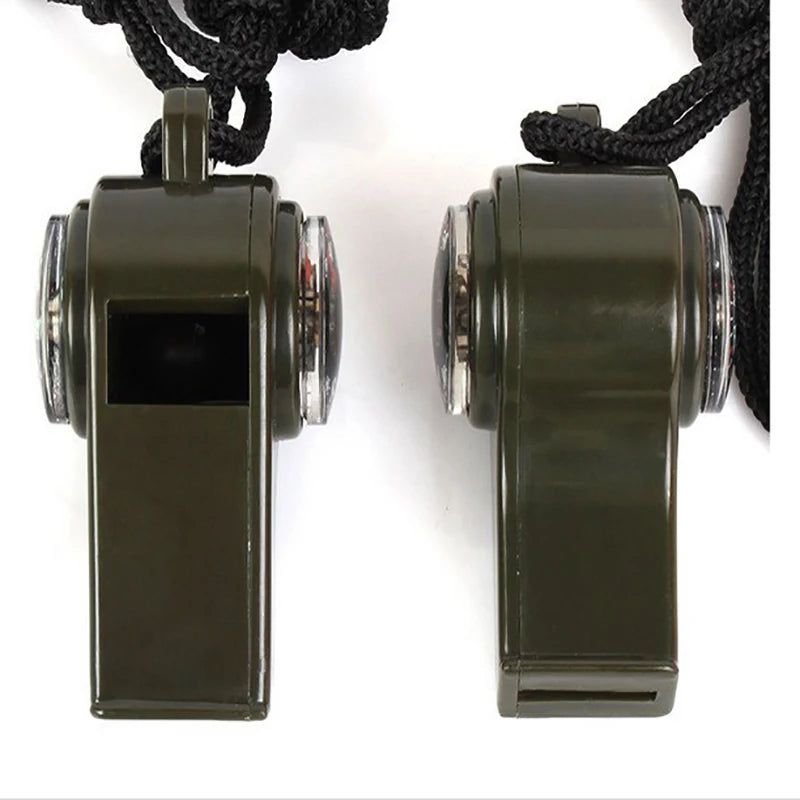 ABS Emergency Whistle Plastic Multifunctional Survival Compass Thermometer