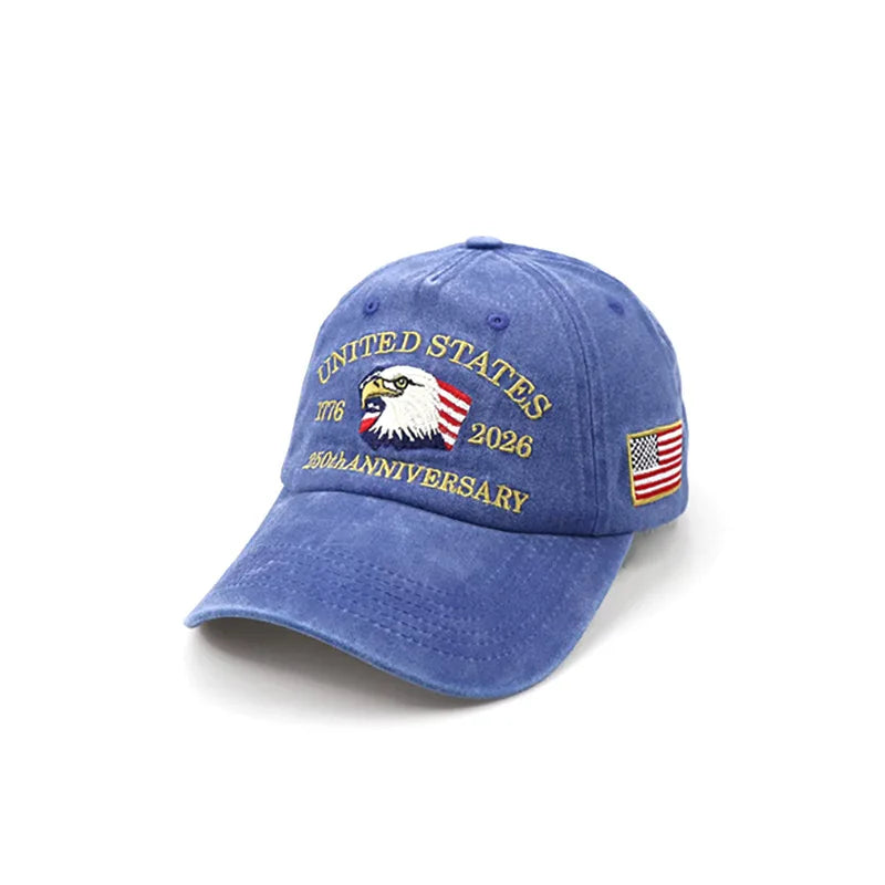 USA 250 Years Anniversary Eagle Embroidery American Flag Baseball Cap 1776-2026 Independence Day