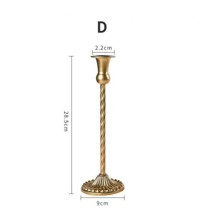 3pc Candlestick Holders Kit Brass Gold Candlestick Set Candle Holders Decorative Candlestick Stand for Wedding Party Dinning