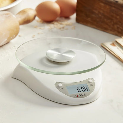Digital Glass Kitchen Scale 6.6lb Capacity LCD Display Easy Tare Portion Control Compact Design Battery Included Stain Resistant