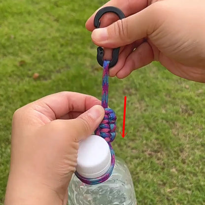 Paracord Water Bottle Buckle Carabiner Keychain Outdoor Kettle Holder Clip Hook