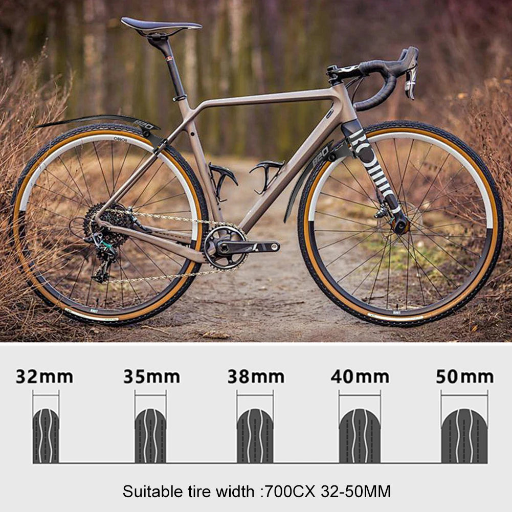 1 Piece Bike Tire Wheel Mudguard Road Bike Wheel Fenders Front & Rear Universal Mudguard Suitable for Both Front And Rear Wheel