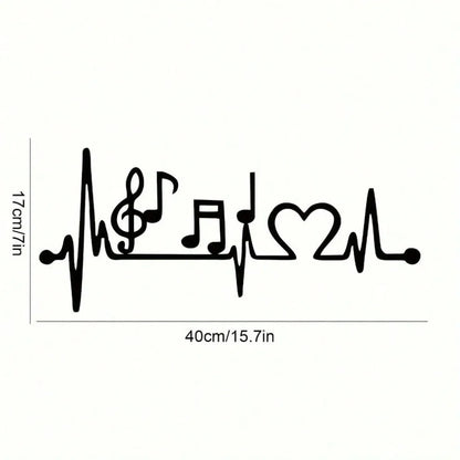 Music & Love Metal Wall Art - Couple-Themed Decor for Indoor/Outdoor Use. Ideal Anniversary Gift for room, or Dining Room.