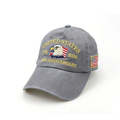 USA 250 Years Anniversary Eagle Embroidery American Flag Baseball Cap 1776-2026 Independence Day