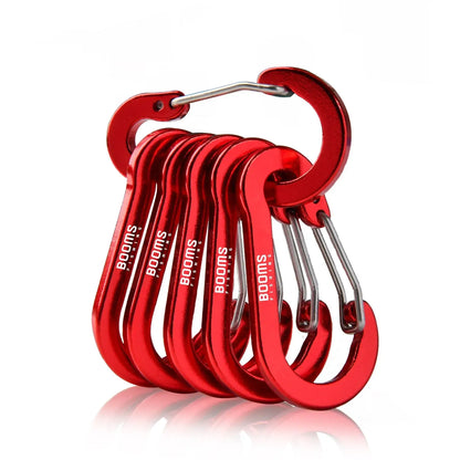 Recreational CC1 6Pcs Aluminum Alloy Carabiner Keychain Outdoor Camping Snap Clip Lock Buckle Hook Fishing Accessories