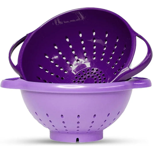 2-Piece Mini Colander Berry Baskets With Handles - Food Strainers For Kitchen - Small Colander For Berries, Strawberry & Grape