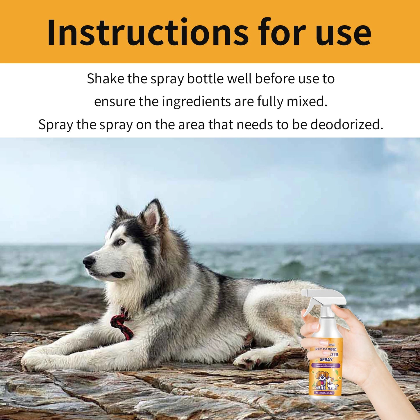 Pet Deodorizing Spray Clean Pet Odor Indoor Air Fresh Long Lasting Scent Deodorizer