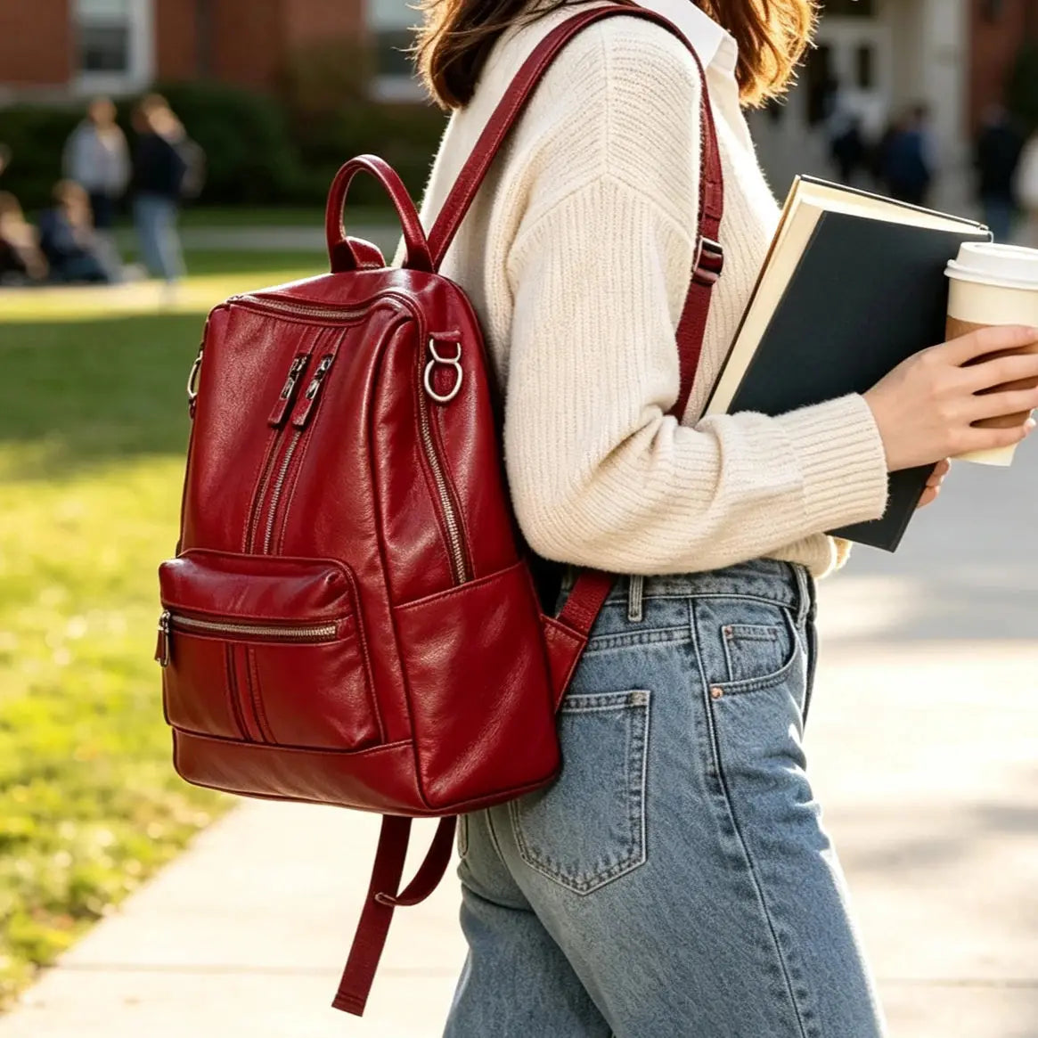 Soft Casual Backpack Multifunctional Shoulder Tote Bag Versatile