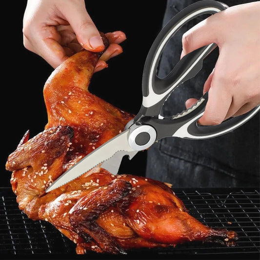 MDHAND Stainless Steel Kitchen Scissors Multi-Purpose Shears Meat Roast Cutting Household Cooking Chicken Wing Fish Kitchen Tool