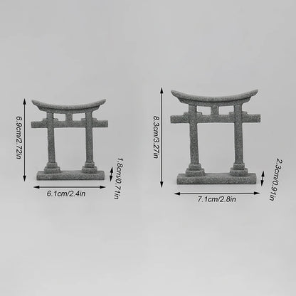 Torii Gate Japanese Aquarium Decor Miniature Ornament Garden Shrine Shinto Landscape Sandstone Micro Decoration Simulation