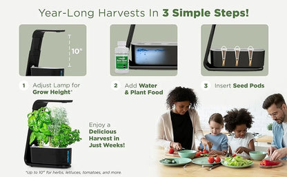 Hydroponics Growing System Sprout with Seed Pod Kit Height Adjustable Automatic Timing Indoor Garden LED Grow Lights Water Tank