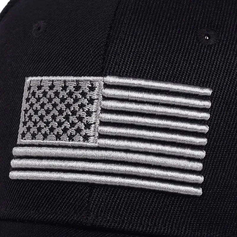 USA Flag Baseball Hat Men's Outdoor Solid Color Embroidered Sports Duck Tongue Baseball Hat
