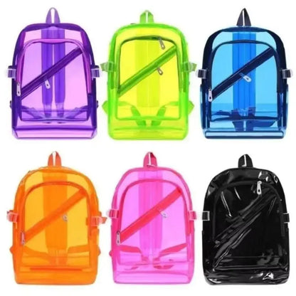 1 Pcs Fashion Transparent Backpack Waterproof PVC Clear Plastic Daily