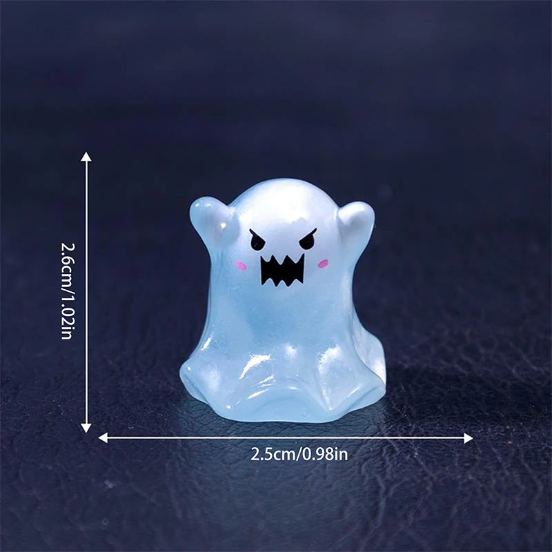 5Pcs Cute Dollhouse Luminous Ghost Doll Miniature Models DIY Accessory Doll House Decor Halloween Ornaments Glow In The Dark Toy