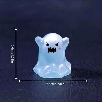 5Pcs Cute Dollhouse Luminous Ghost Doll Miniature Models DIY Accessory Doll House Decor Halloween Ornaments Glow In The Dark Toy