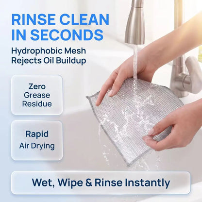 Multi-Pack Heavy‑duty mesh cleaning cloths for dishes pans sinks and stovetops