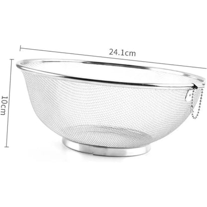 Stainless Steel Fruit Veggie Washing Bowl over The Sink Colander Kitchen Drainage Basket