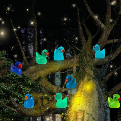 100-50pcs Luminous Mini Ducks Moss Microlandscape Miniature Duck Figurines Fairy Garden Access Home Decor Glow in The Dark