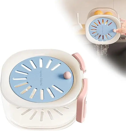 2 in 1 Drainer and Strainer, Collapsible Handle Multifunctional Draining Basket with Lid, Kitchen Fruit Colander and Vegetable W