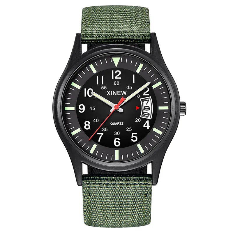 Quartz Movement Sports Watch with Nylon Band and Calendar