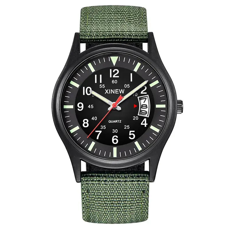 Quartz Movement Sports Watch with Nylon Band and Calendar