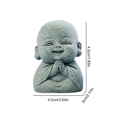 4Pcs Buddha Statue Lovely Little Monk Figurine Cute Mini Monk Statue for Home Office Car Fish Tank Decor