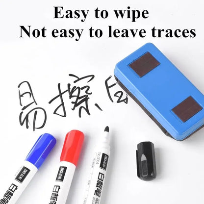 10 Pens/Box Whiteboard Marker Pen Easy to Wipe Quick Drying Water-based Marker Writing Board Erasable