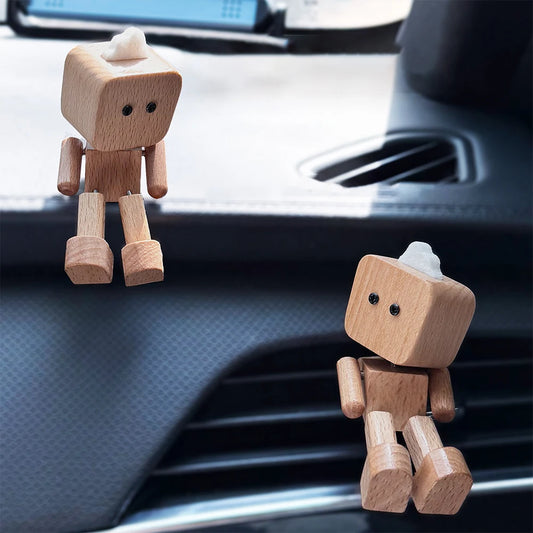 Handmade Shaking Feet Doll Funny Wood Desktop Decor Creative Wooden Man Figurine Handcrafted Statue for Car Dashboard Decor