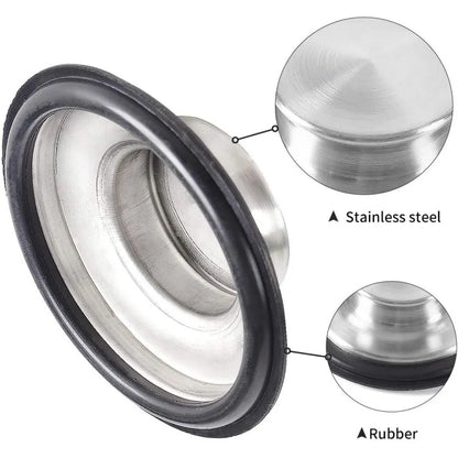 2 PCS Stainless Steel Kitchen Sink Stopper, Large Wide Rim 3.38" Diameter - Garbage Disposal Plug