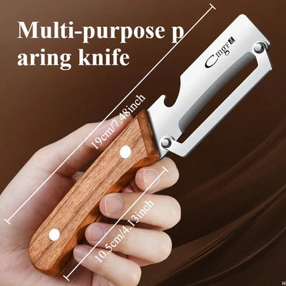 Stainless Steel Fruit and Vegetable Peeler Slicer Wooden Handle