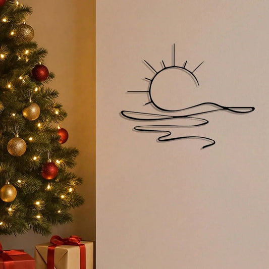 "Minimalist Sunrise Metal Wall Art – Abstract Sun Design | Modern Decor | Housewarming & Wedding Gift"