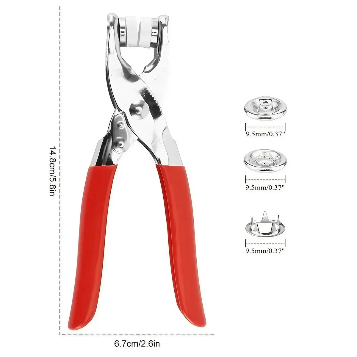 1Set 201Pcs Hand Pressed Five Claw Button Install Tool with Metal Snap Fasteners