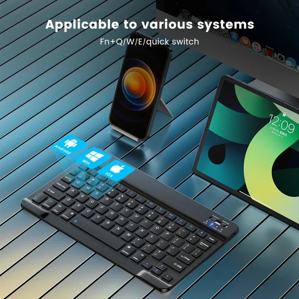 Bluetooth-Compatible Wireless Keyboard Rechargeable Wireless Gaming Keyboard For iOS Android Windows Smart Phone ipad PC Laptop